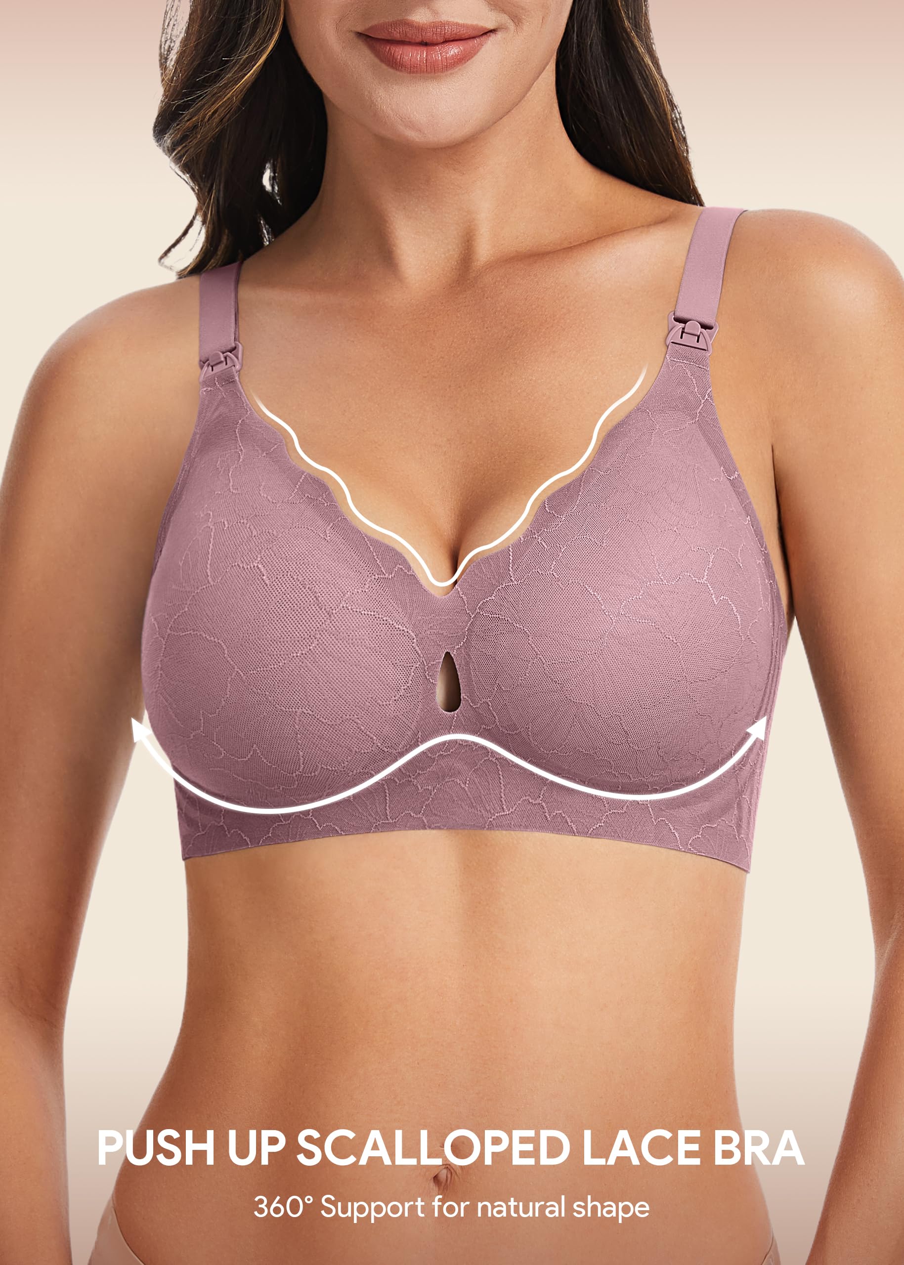 HBselect Nursing Bras for Breastfeeding 3 Pack Women Maternity Jelly Bras