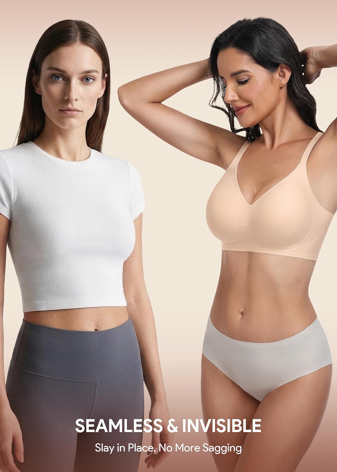HBselect Jelly Bras for Women Seamless Push Up Wireless Tshirts Bralettes