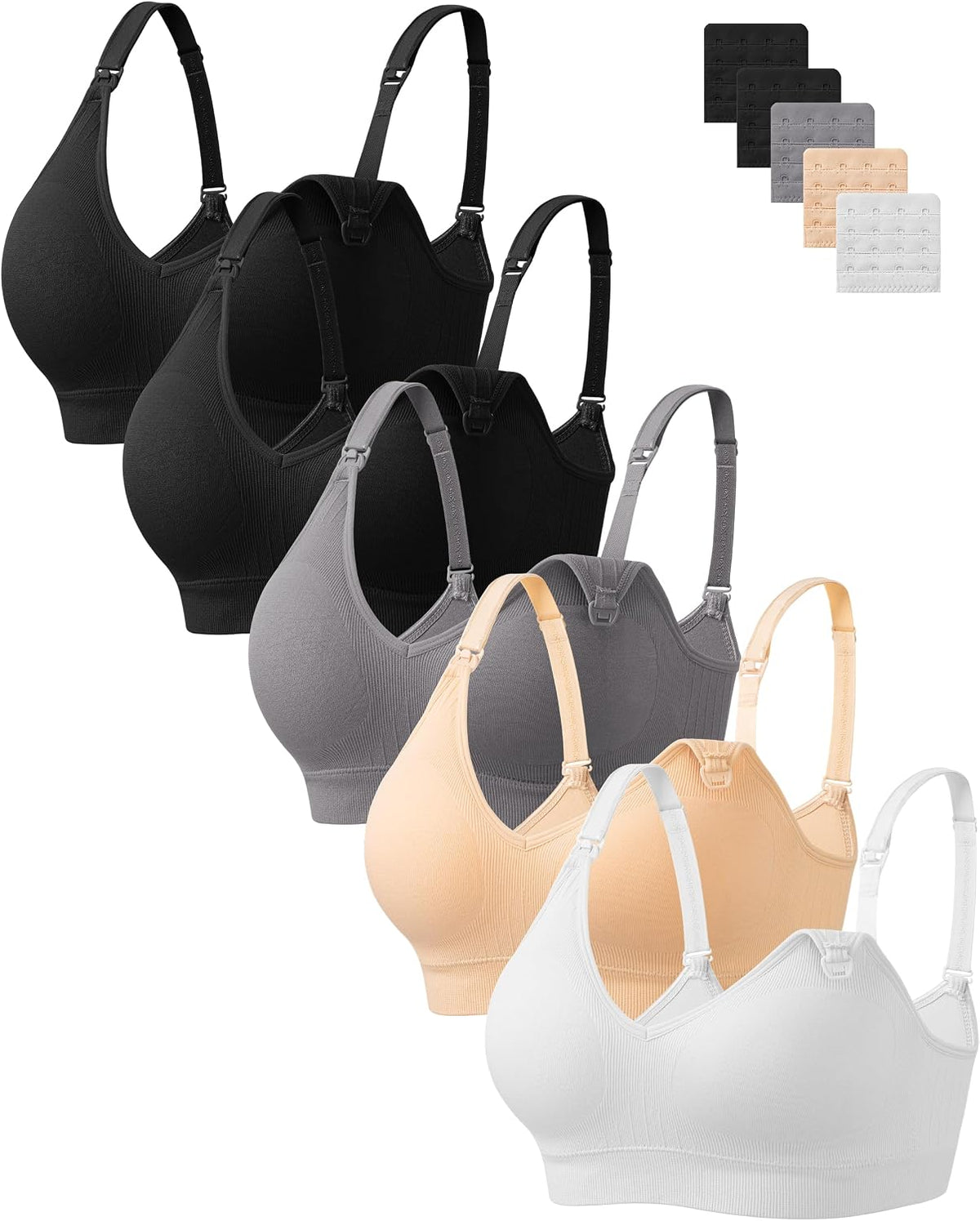 HBselect Nursing Bras for Breastfeeding 5Pack Women Maternity Bras