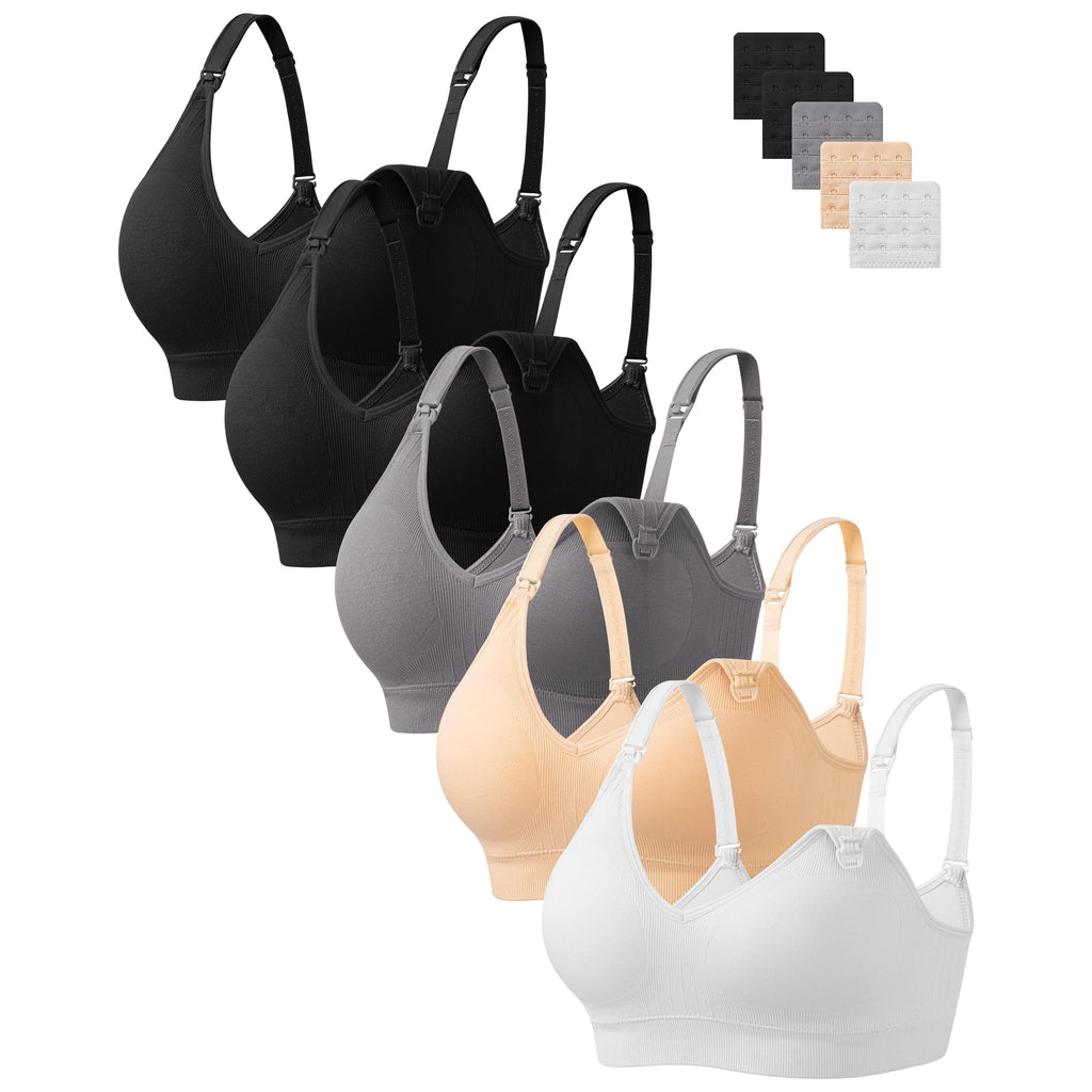 HBselect Nursing Bras for Breastfeeding 5Pack Women Maternity Bras