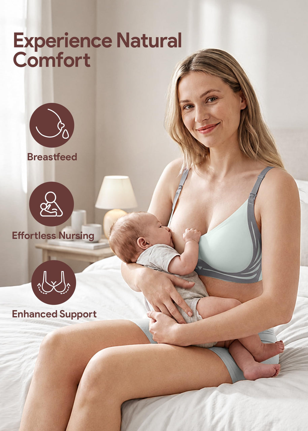 HBselect Nursing Bras for Breastfeeding 3 Pack Women Maternity Jelly Bras