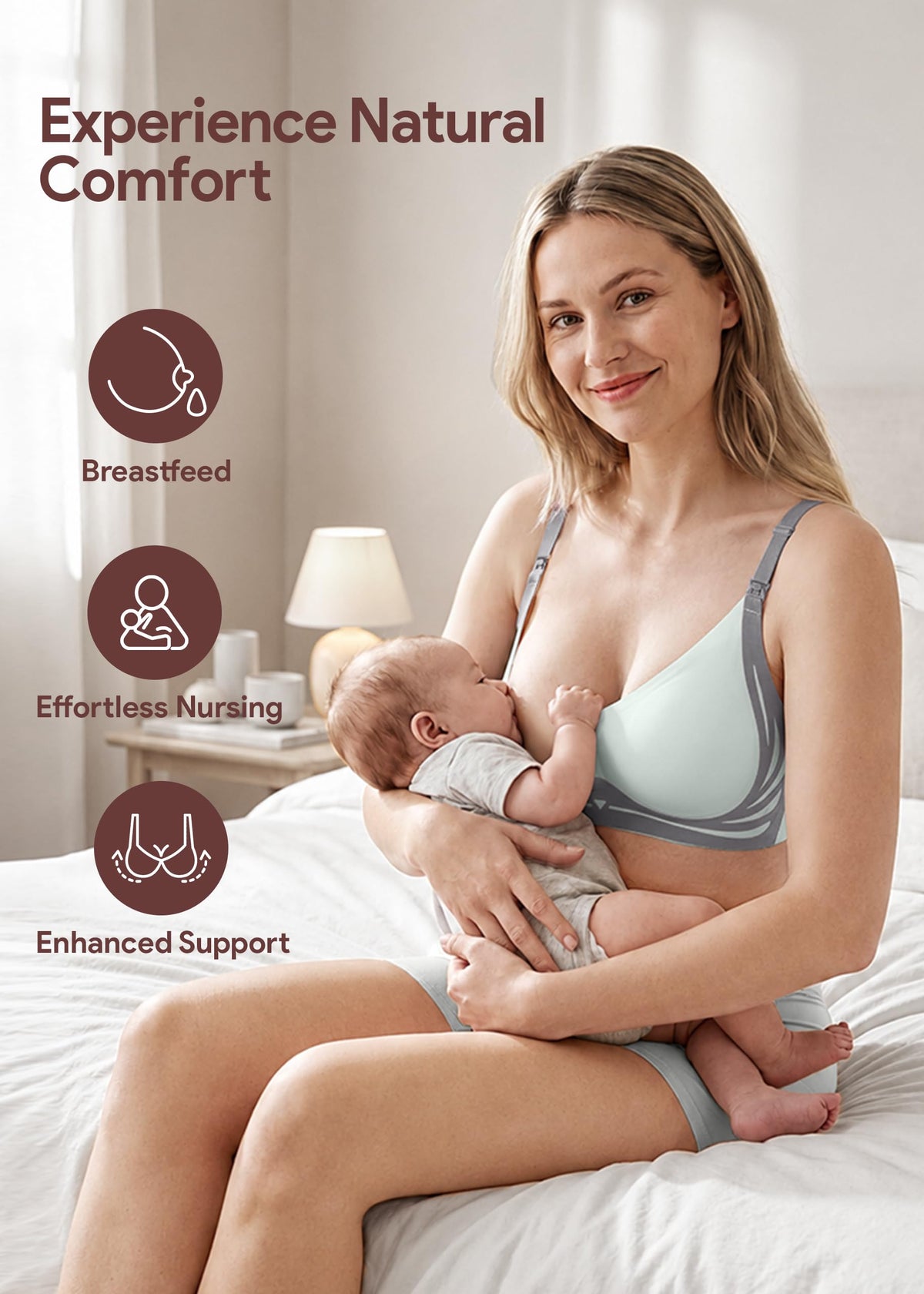HBselect Nursing Bras for Breastfeeding 3 Pack Women Maternity Jelly Bras