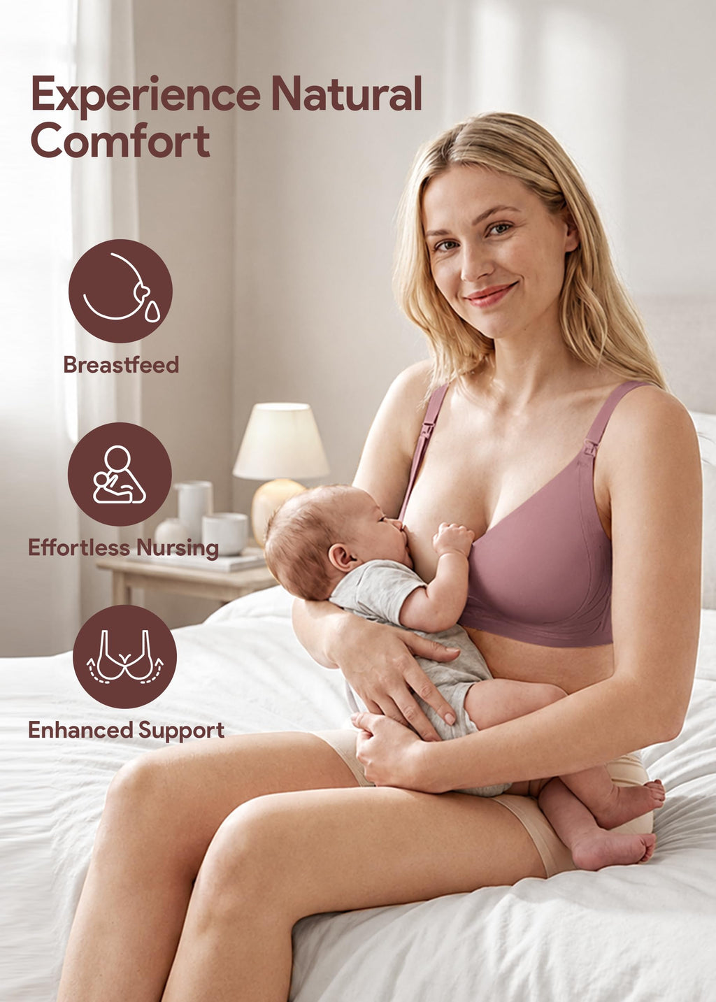 HBselect Nursing Bras for Breastfeeding 3 Pack Women Maternity Jelly Bras
