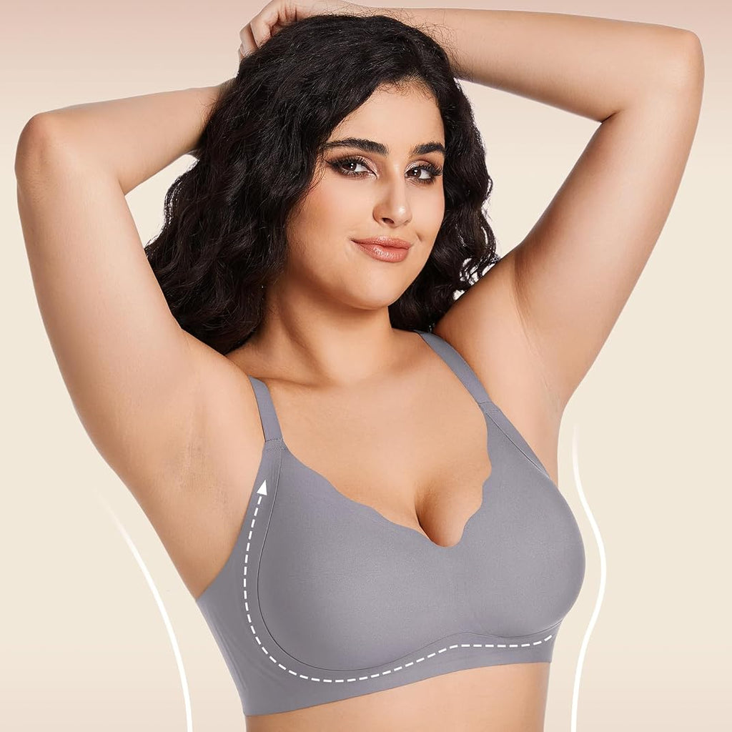 HBselect Jelly Bras for Women Seamless Comfy Push Up Wireless Tshirt Bras
