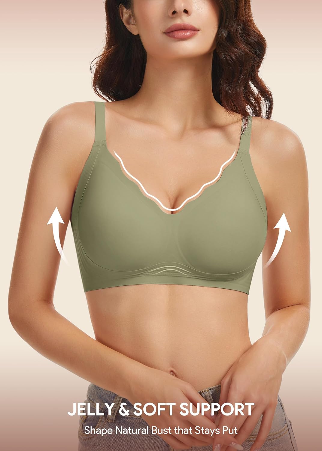 HBselect Jelly Bras for Women Seamless Wireless Full Coverage Tshirt Bras