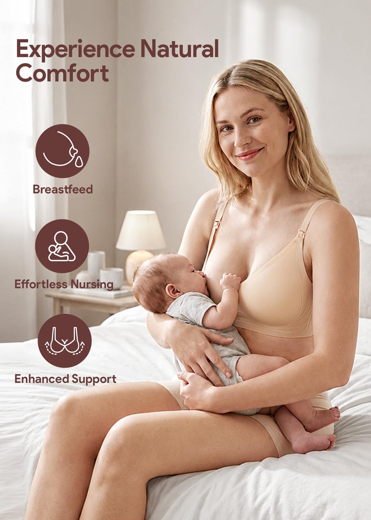 HBselect Nursing Bras for Breastfeeding 3 Pack Women Maternity Jelly Bras
