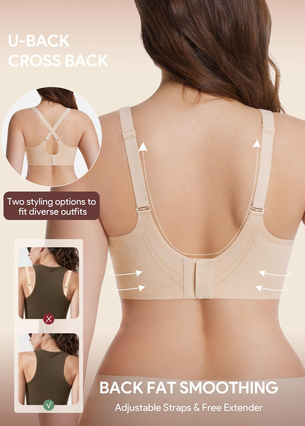 HBselect Nursing Bras for Breastfeeding 3 Pack Women Maternity Jelly Bras