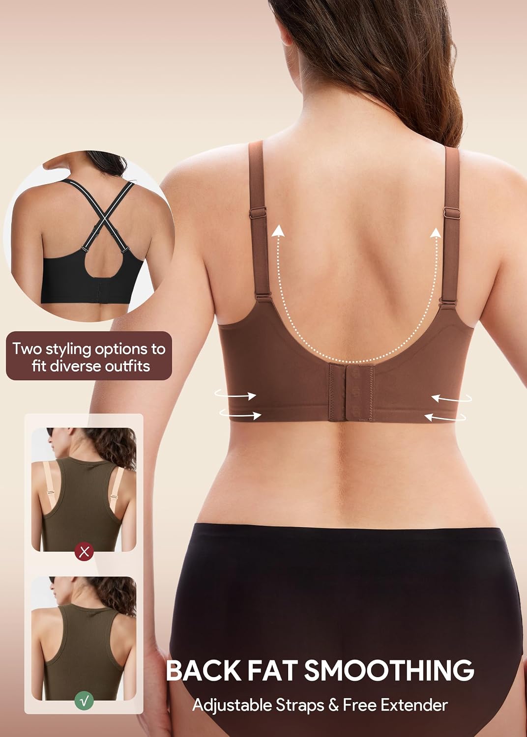 HBselect Jelly Bras for Women Seamless Push Up Wireless Tshirts Bralettes