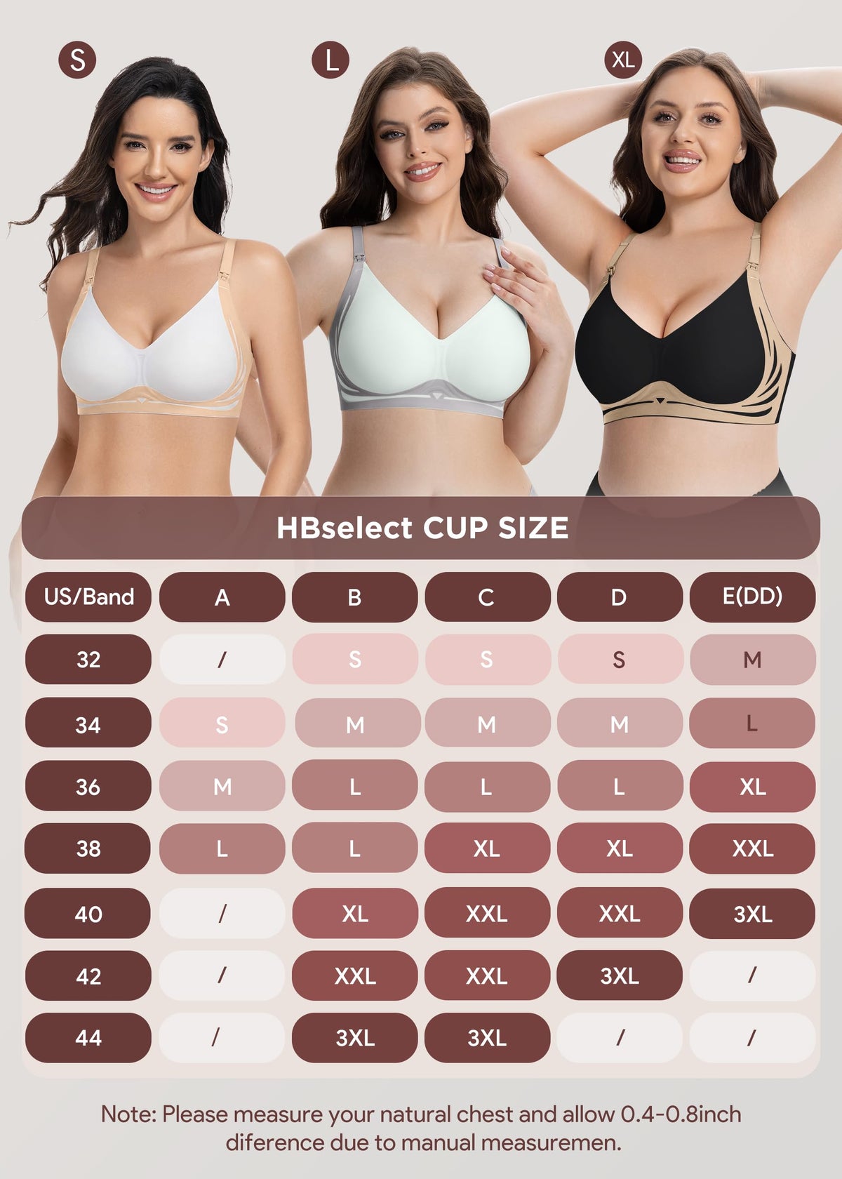 HBselect Nursing Bras for Breastfeeding 3 Pack Women Maternity Jelly Bras