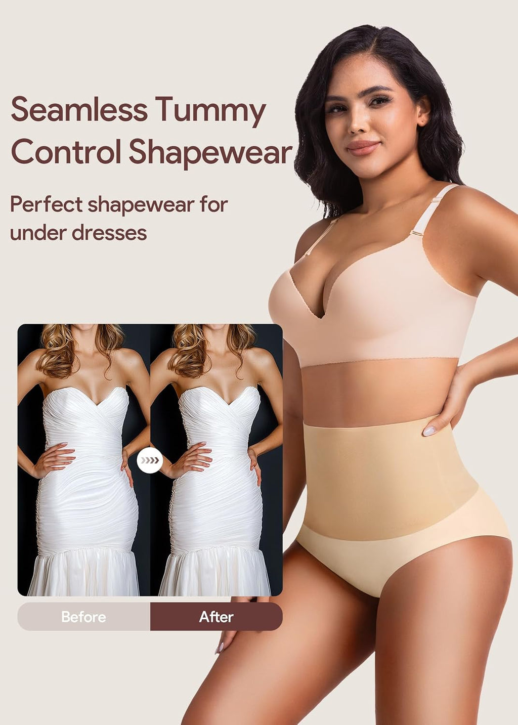 HBselect Tummy Control Shapewear for Women High Waisted Body Shaper Briefs