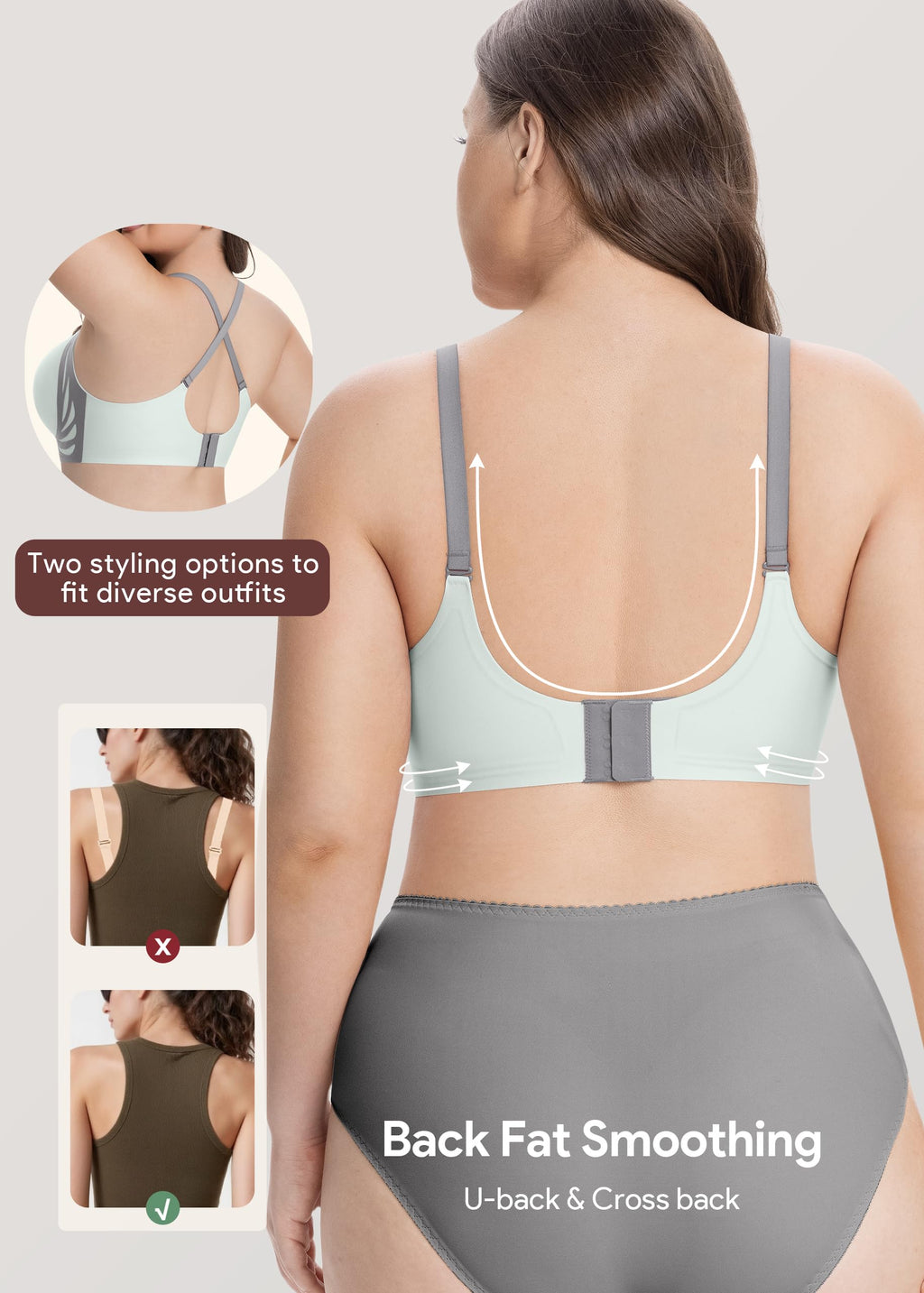 HBselect Nursing Bras for Breastfeeding 3 Pack Women Maternity Jelly Bras