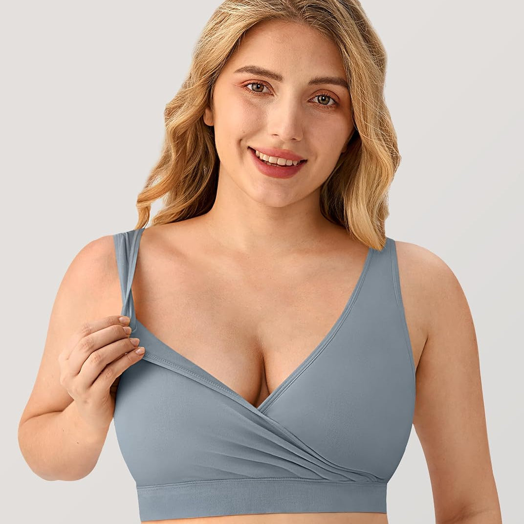 HBselect Maternity Nursing Sleep Bra for Breastfeeding Wireless Bralette