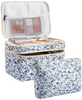 HBselect 2Pcs Travel Makeup Bag Large Quilted Cosmetic Bag Make up Bag