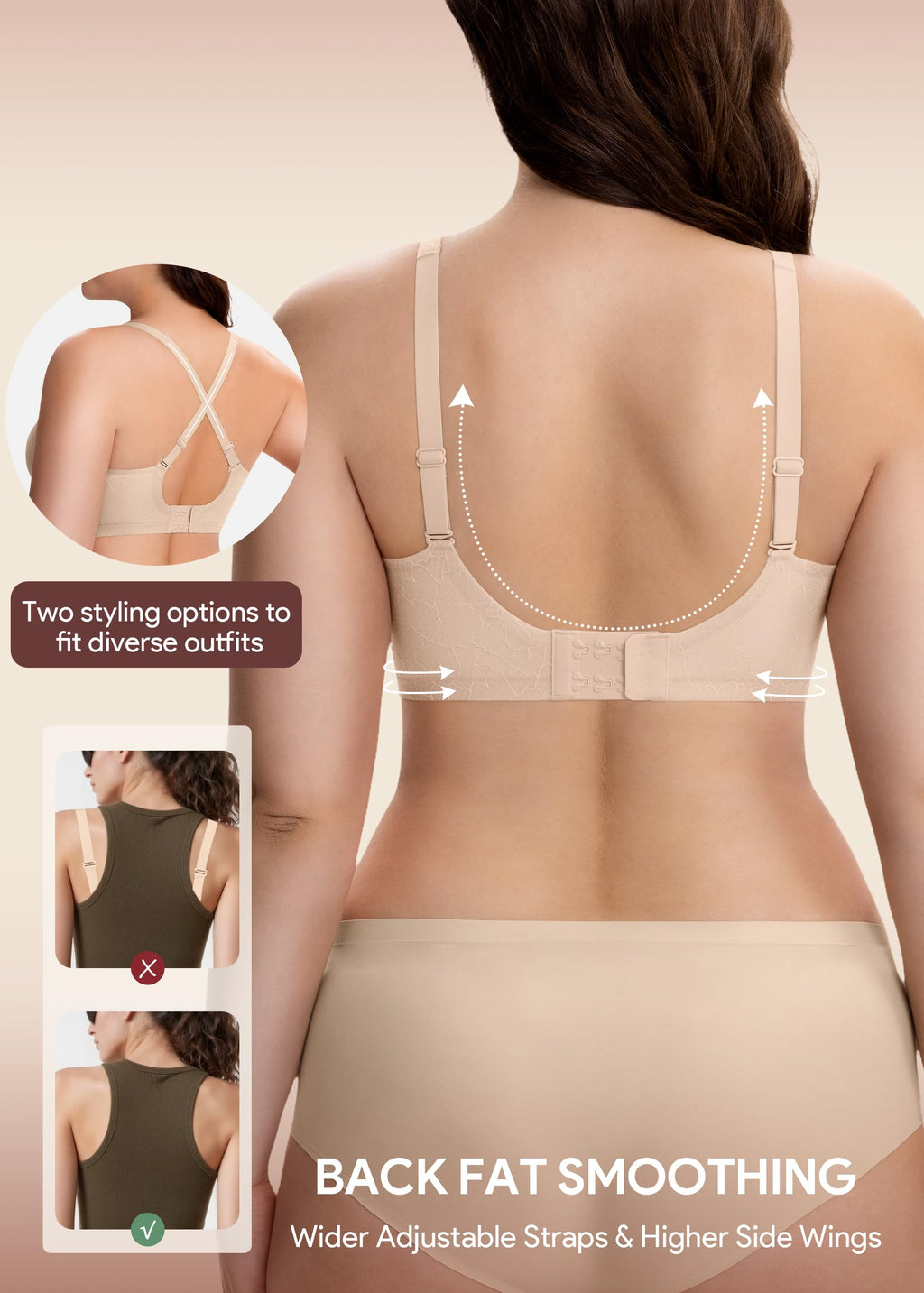 HBselect Jelly Bras for Women Wireless Seamless Comfort Full Coverage Bra