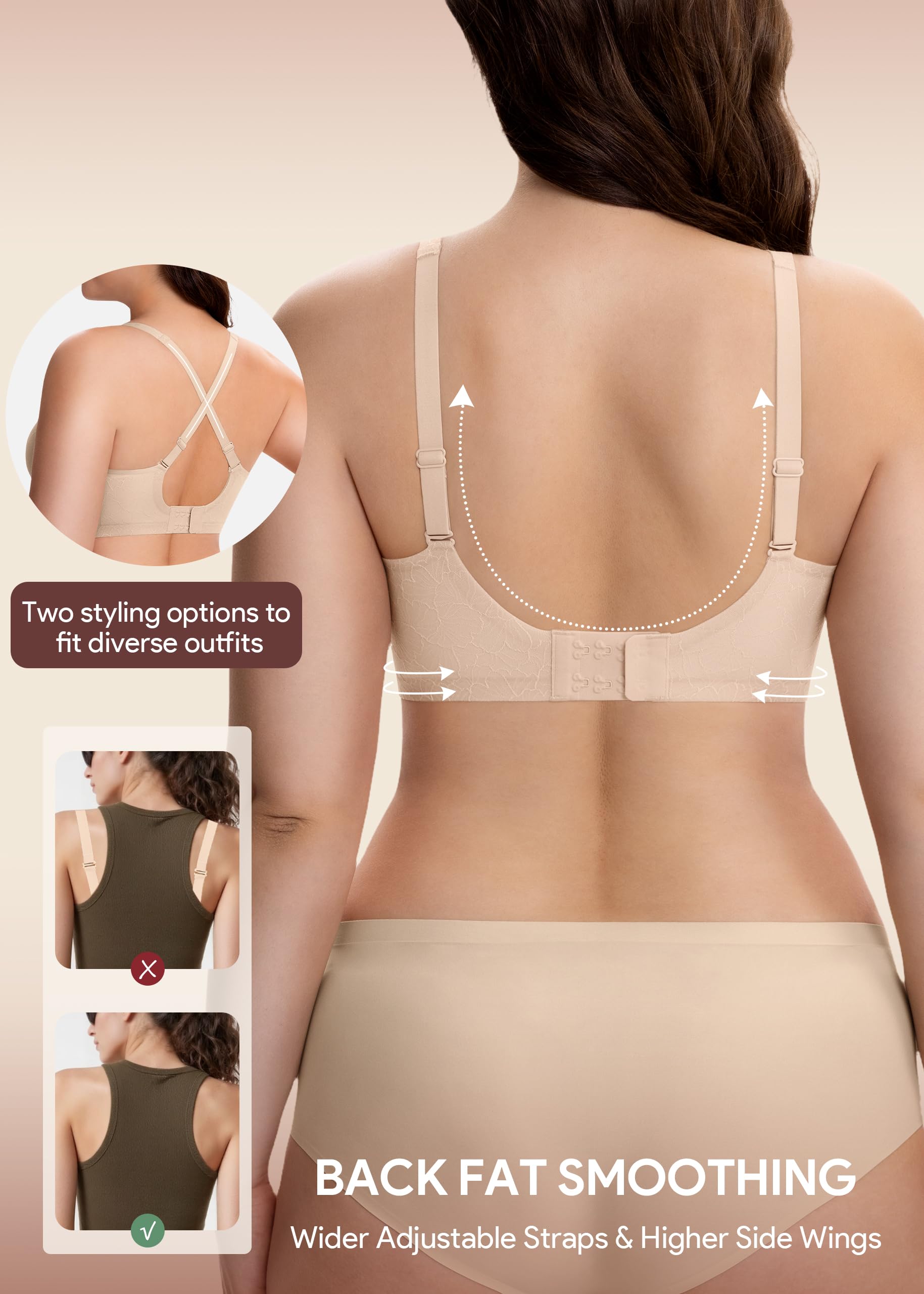 HBselect Jelly Bras for Women Wireless Seamless Comfort Full Coverage Bra