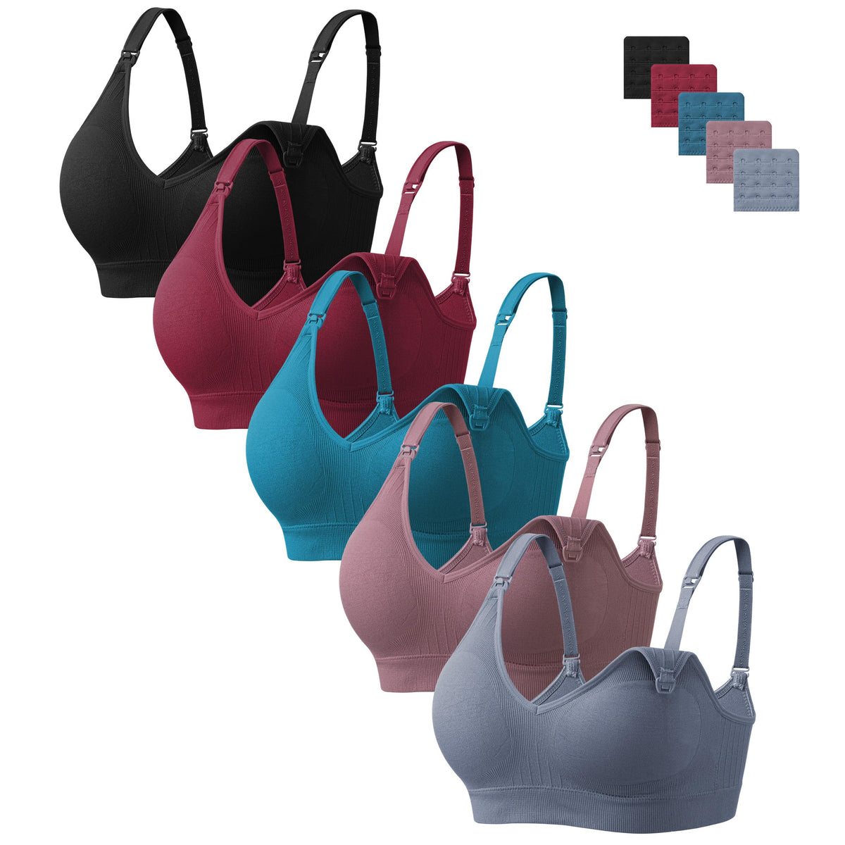 HBselect Nursing Bras for Breastfeeding 5Pack Women Maternity Bras