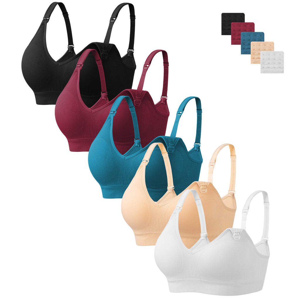 HBselect Nursing Bras for Breastfeeding 5Pack Women Maternity Bras