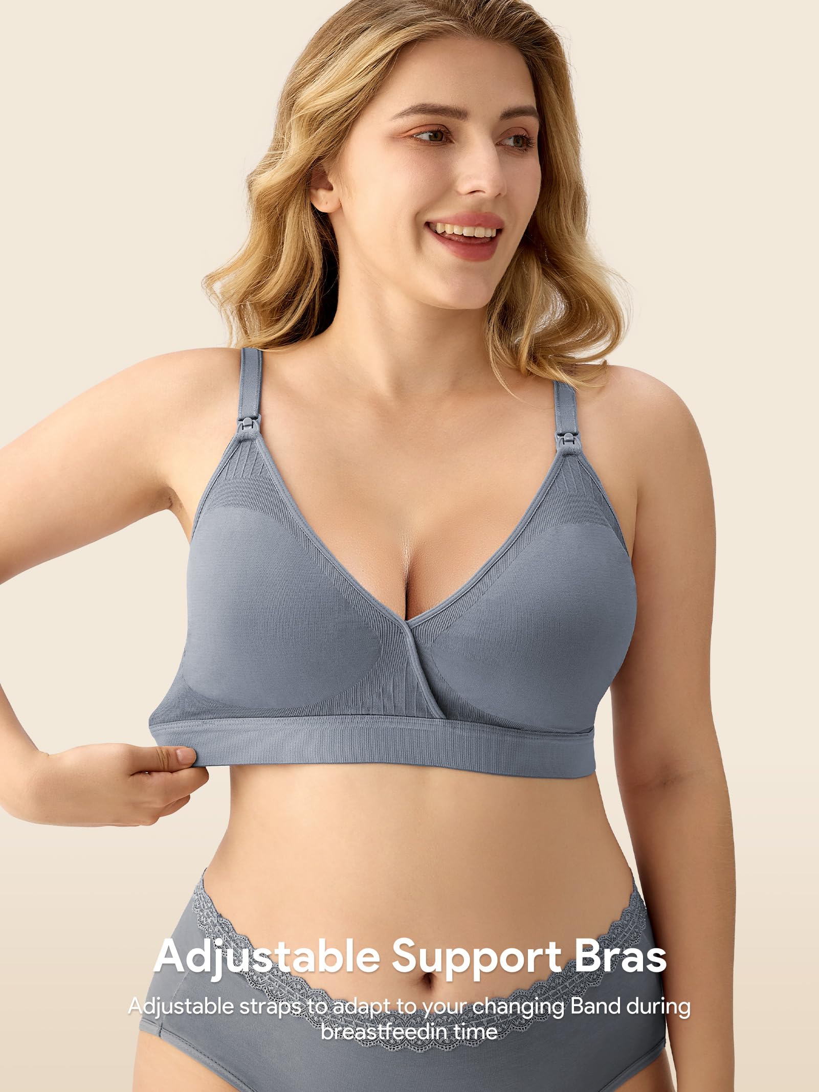 HBselect Nursing Bras for Breastfeeding, Seamless Maternity Bra Wireless