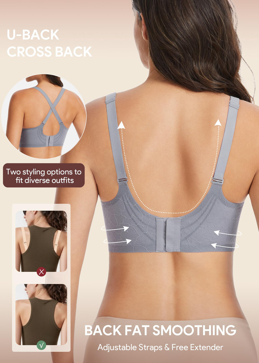 HBselect Nursing Bras for Breastfeeding 3 Pack Women Maternity Jelly Bras