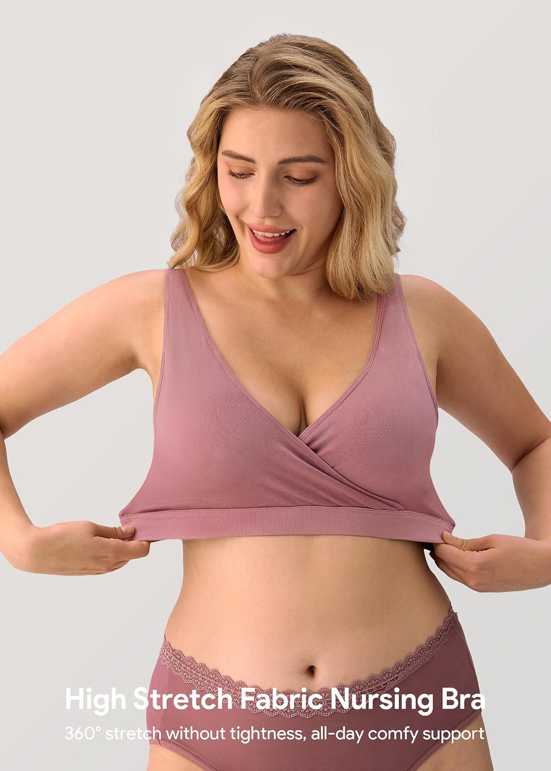 HBselect Maternity Nursing Sleep Bra for Breastfeeding Wireless Bralette