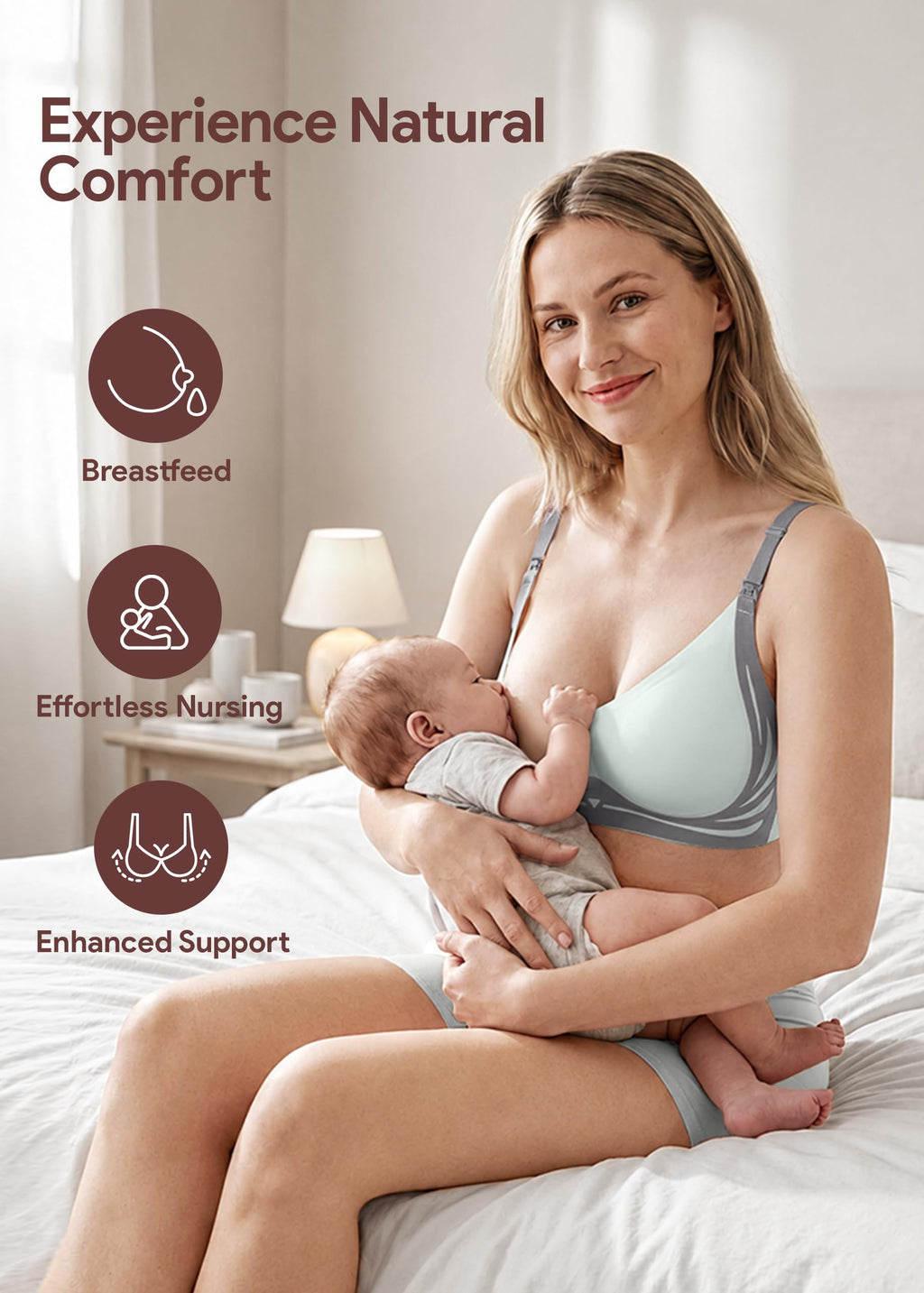 HBselect Nursing Bras for Breastfeeding 3 Pack Women Maternity Jelly Bras