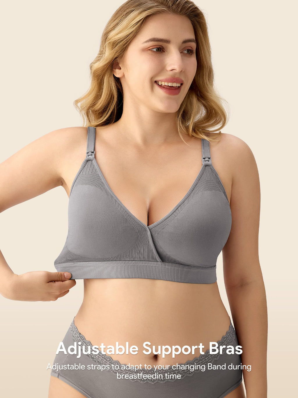 HBselect Nursing Bras for Breastfeeding, Seamless Maternity Bra Wireless