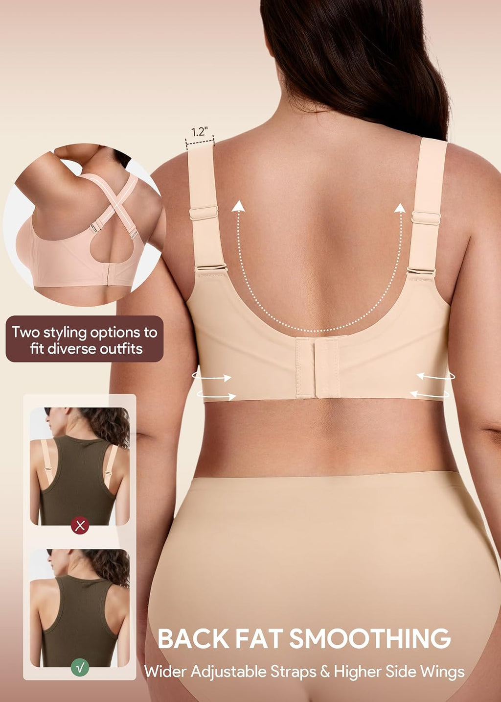 HBselect Jelly Bras for Women No Underwire Plus Size Wireless Seamless Bras