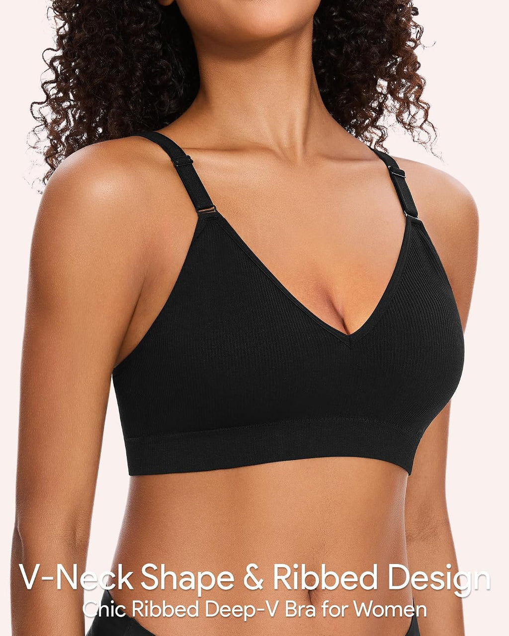 HBselect Bras for Women Comfort Wireless Deep-V Bralettes T Shirt Bras Tank