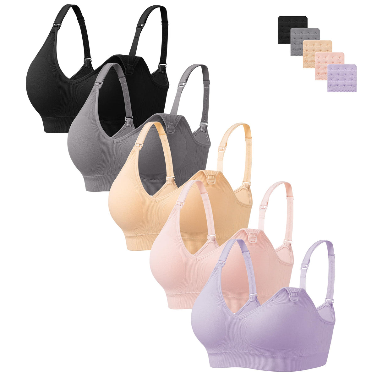 HBselect Nursing Bras for Breastfeeding 5Pack Women Maternity Bras