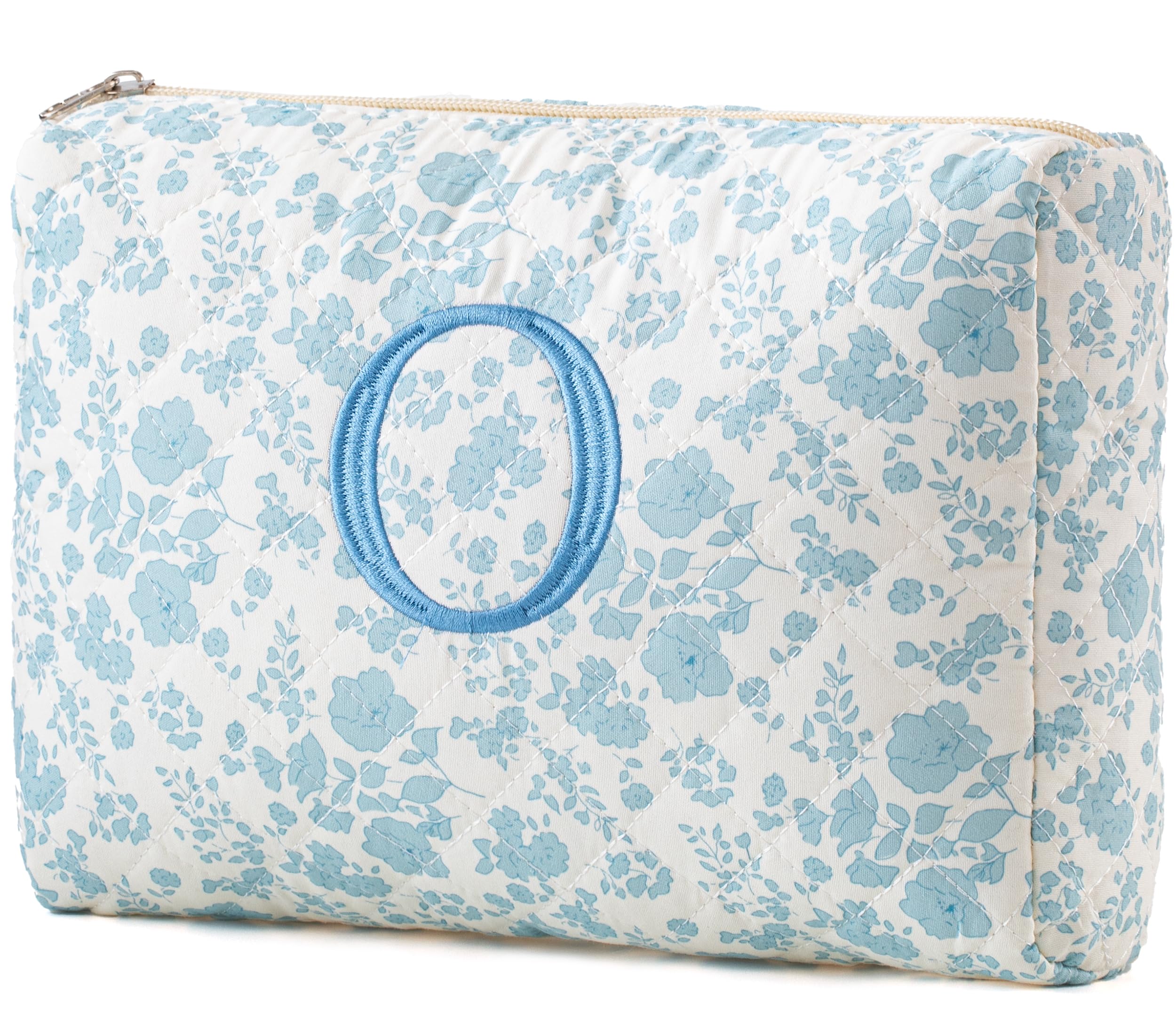 HBselect Initial Makeup Bag for Women Personalized Quilted Cosmetic Bag