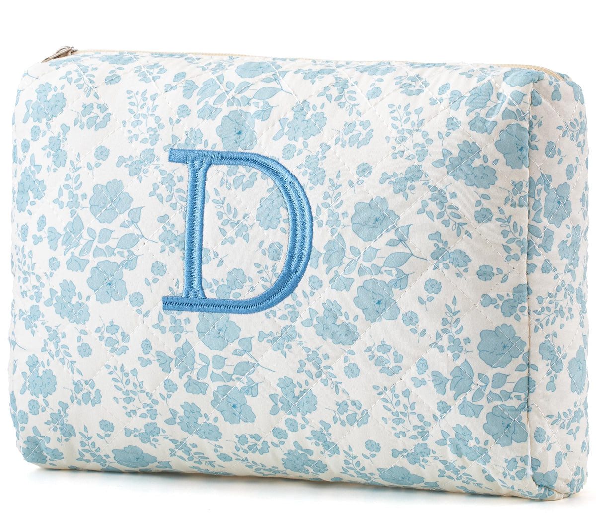 HBselect Initial Makeup Bag for Women Personalized Quilted Cosmetic Bag