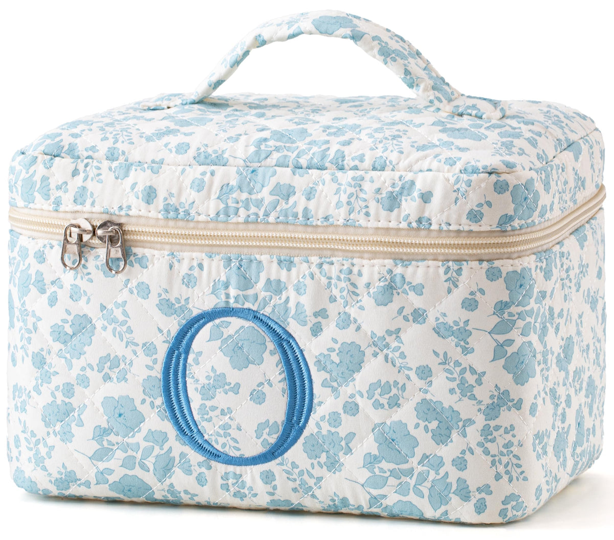 HBselect Initial Makeup Bag for Women Personalized Quilted Cosmetic Bag