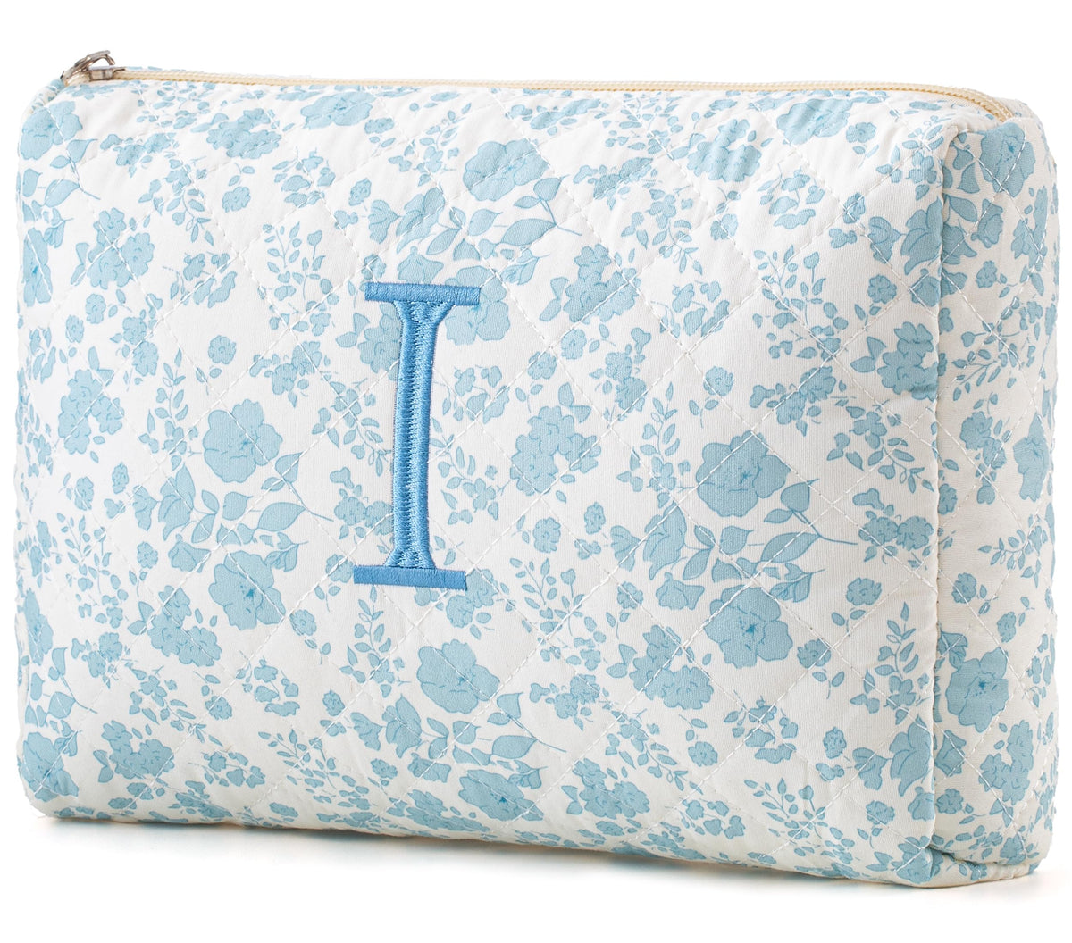 HBselect Initial Makeup Bag for Women Personalized Quilted Cosmetic Bag